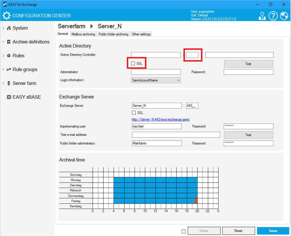 EASY for Exchange Configuration Center