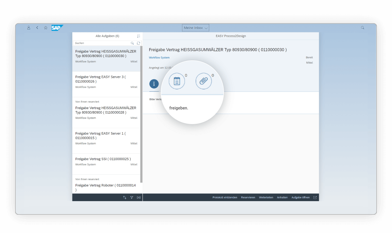 Workflows sind das A und O im Vertragsmanagement in SAP. Hier die Freigaben im Vertragsprozess.